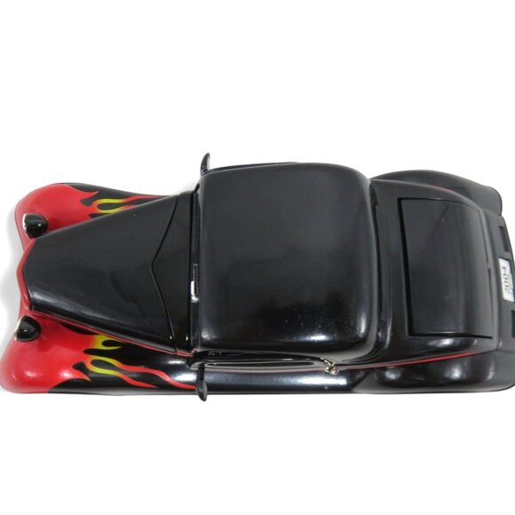 Vintage 1934 FORD 3-Window Coupe Street Rod DIECAST Black and Red Flames Boxed - Picture 3 of 13